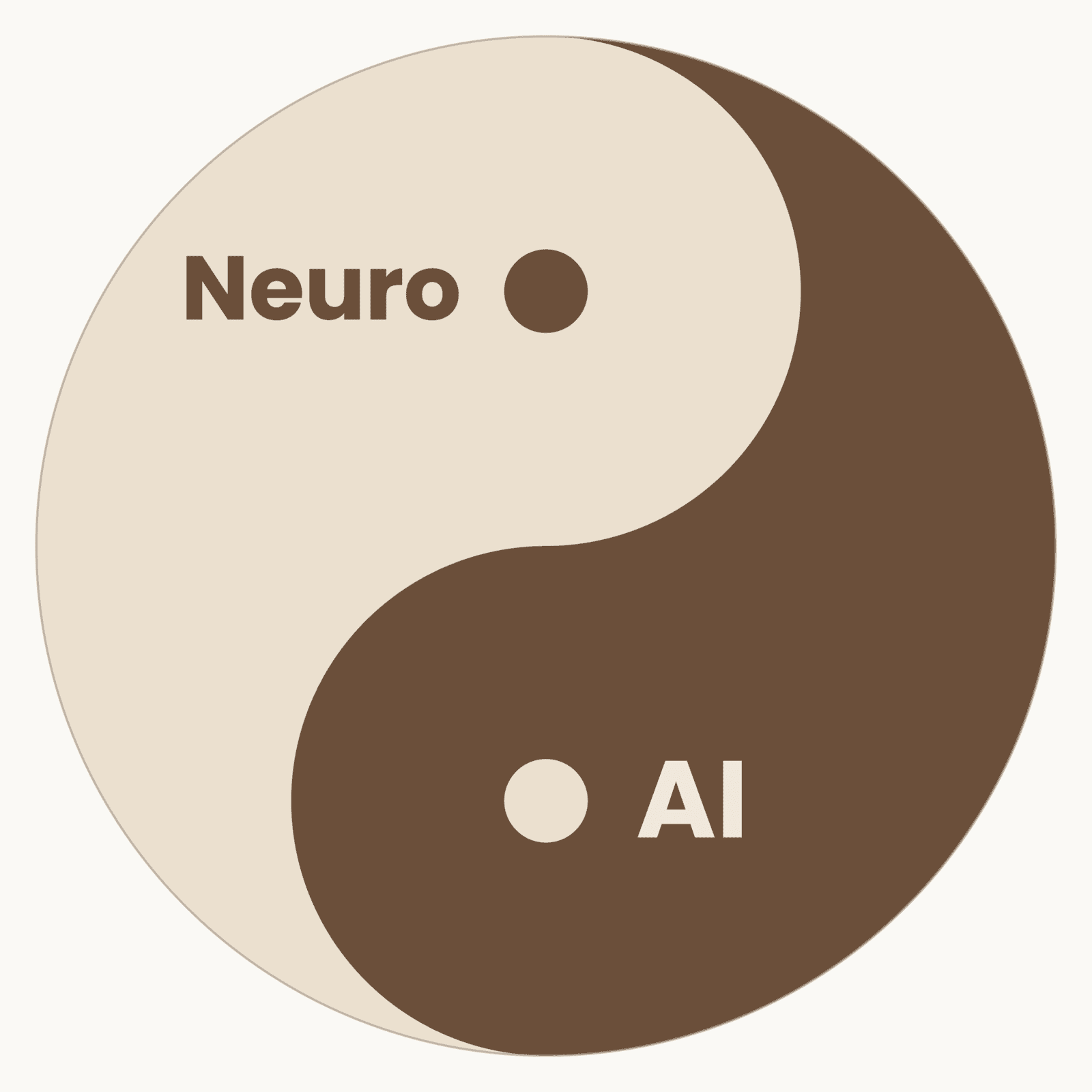 Yin-yang symbol whose two halves are labelled Neuro and AI